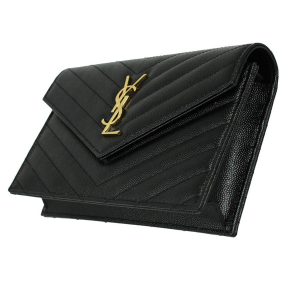 Saint Laurent 2way Black Shoulder Wallet Chain - Picture 1 of 8